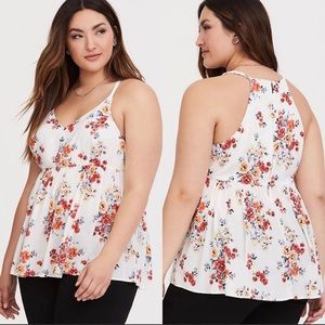 Torrid Ivory Floral Challis Babydoll 4X